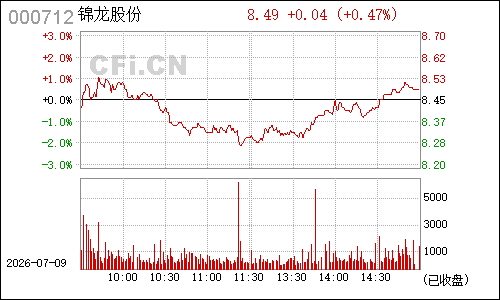 000712锦龙股份分时行情