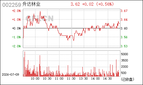 002259升达林业分时行情