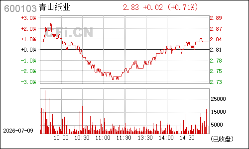 600103青山纸业分时行情