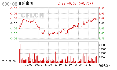 600108亚盛集团分时行情