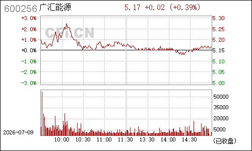 600256广汇股份分时行情