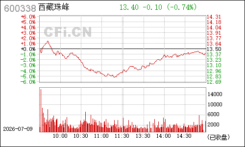 600338ST珠峰分时行情