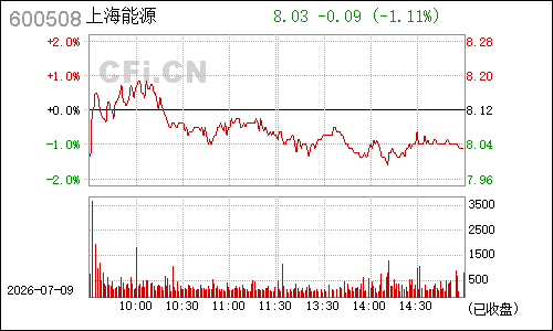 600508上海能源分时行情