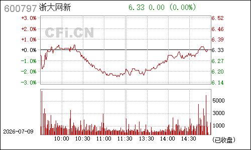 600797浙大网新分时行情